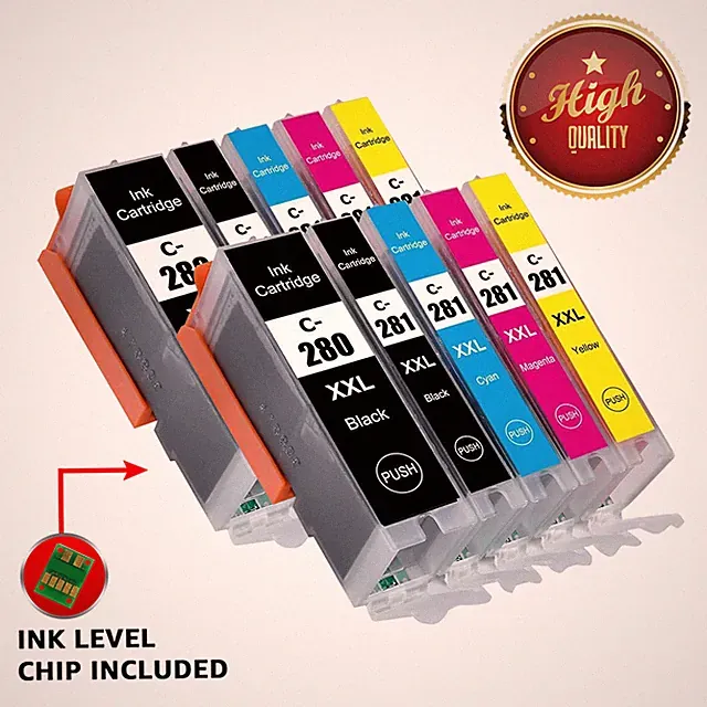 10X PGI280 CLI281 XXL Printer Ink Cartridges use for Canon TR8620 TS6220 TS6100