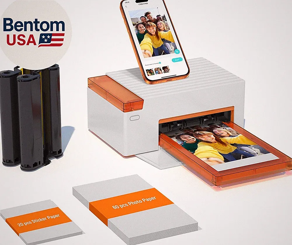 Amber M110 Bluetooth Photo Printer 80 Sheets, Portable Photo Printer for Iphone