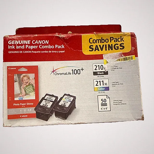 Canon 210XL Black 211XL Color and Photo Paper Combo Pack 2973B004 New Sealed
