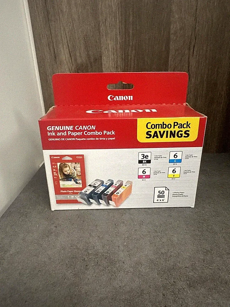 Canon BCI-3E/BCI-6 Photo Paper Combo Pack Ink Cartridges