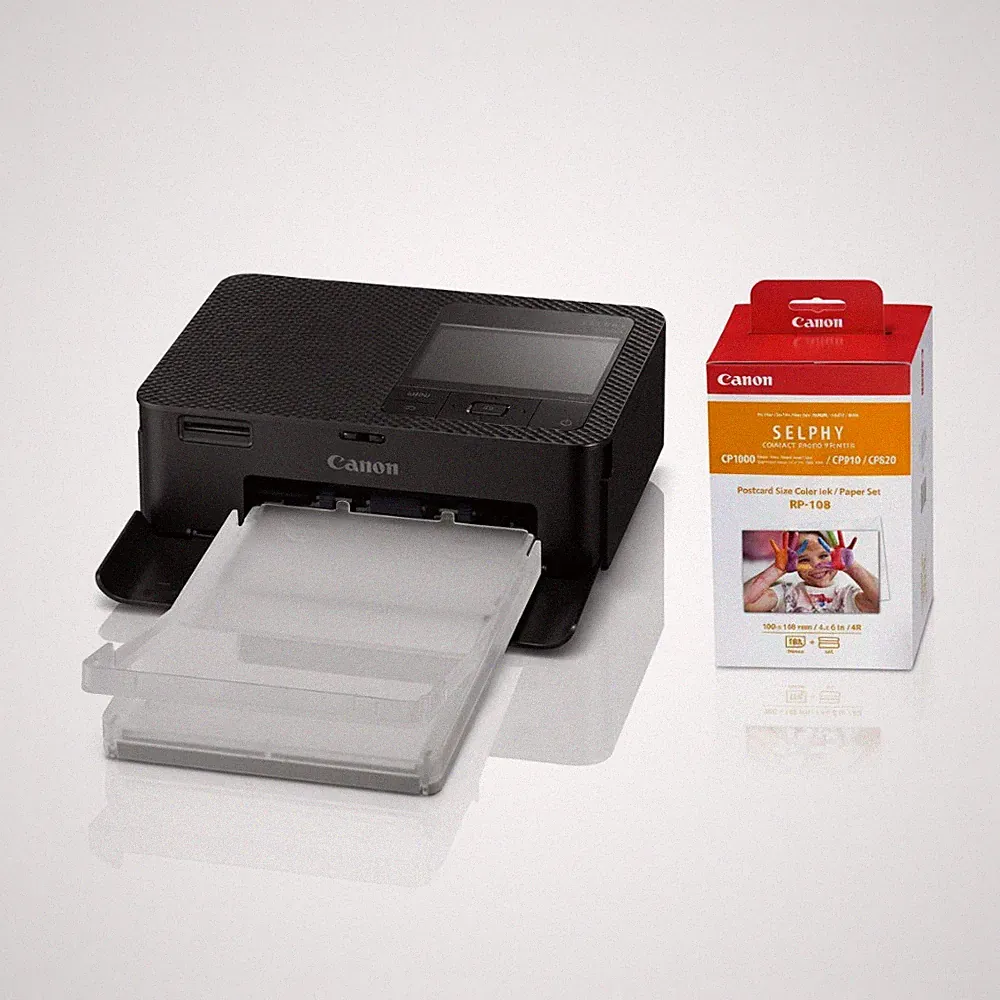 Canon CP1500 Compact Photo Printer Color Ink Paper Set Photo (Black)