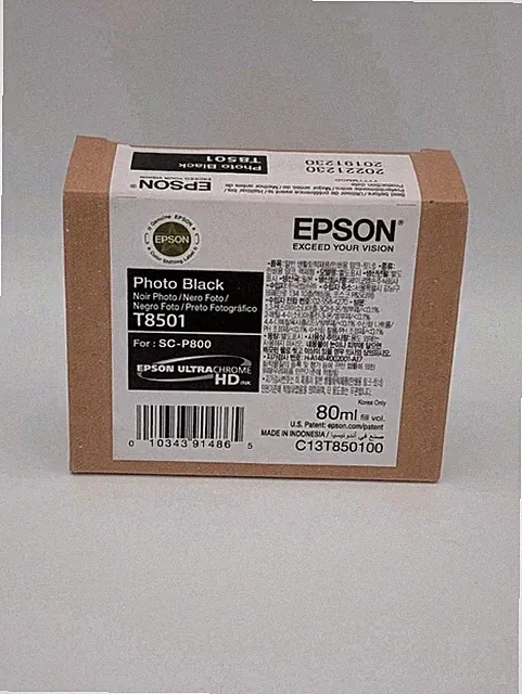 Epson T8501 Photo Black Ink Cartridge SureColor SC-P800 UltraChrome HD 80ml OEM