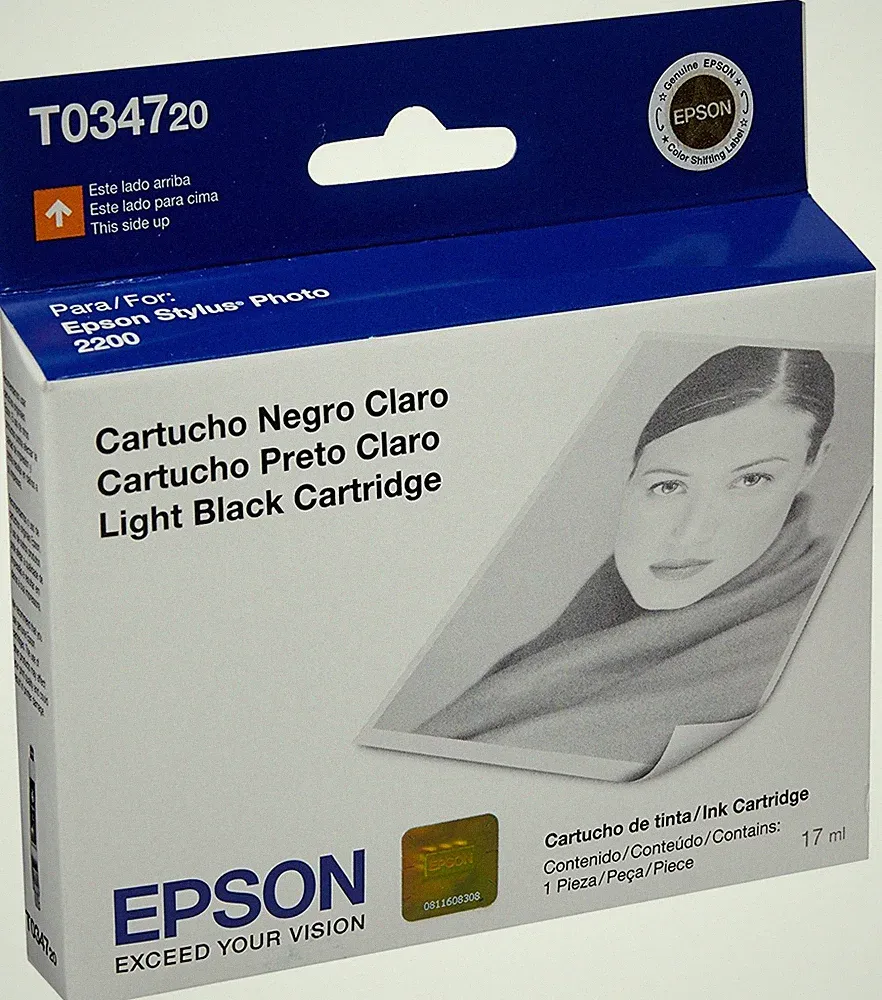 GENUINE Epson 34 T0347 Light Black Ink Cartridge for Stylus Photo 2200 Printer
