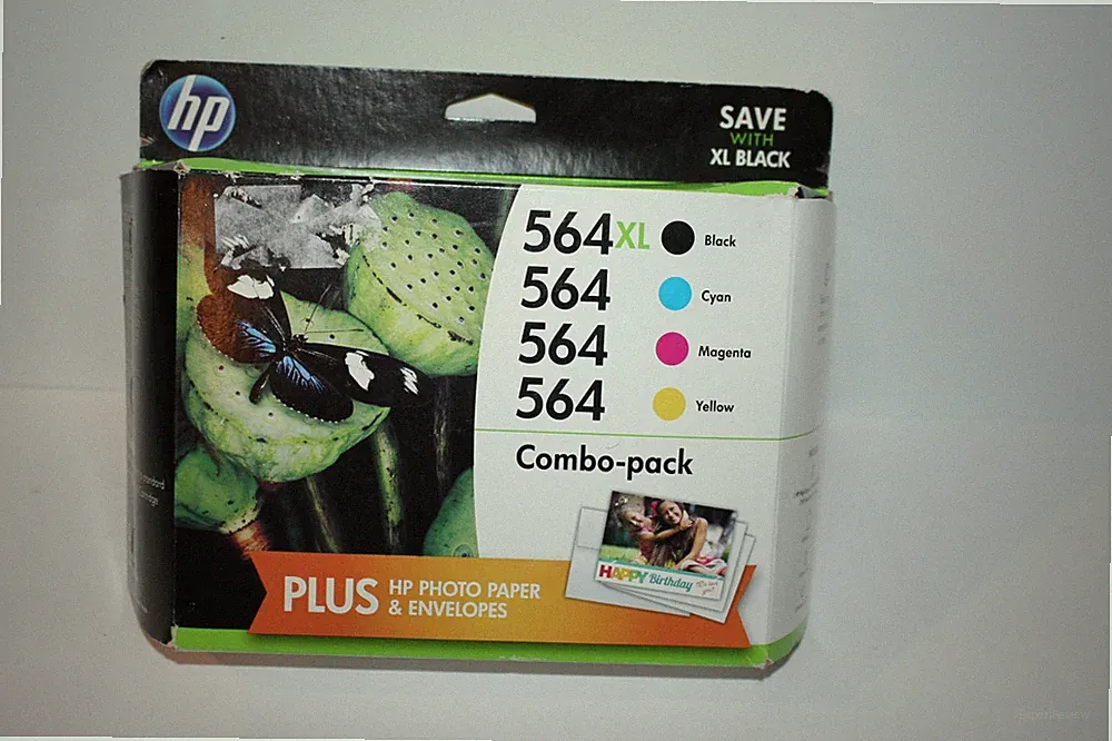 Genuine HP 564XL Black/Color Combo-Pack Printer Ink Photo Paper & Envelopes 8/16