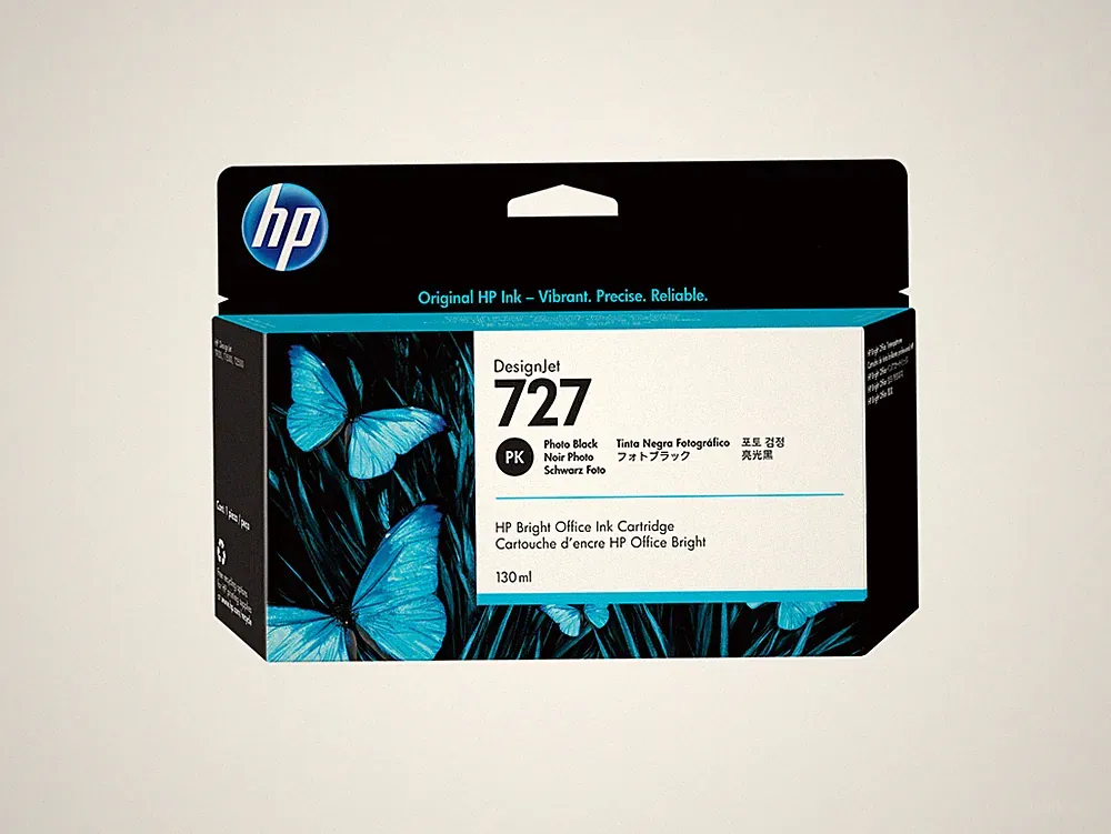 HP 727 130-ml Photo Black DesignJet Ink Cartridge, B3P23A