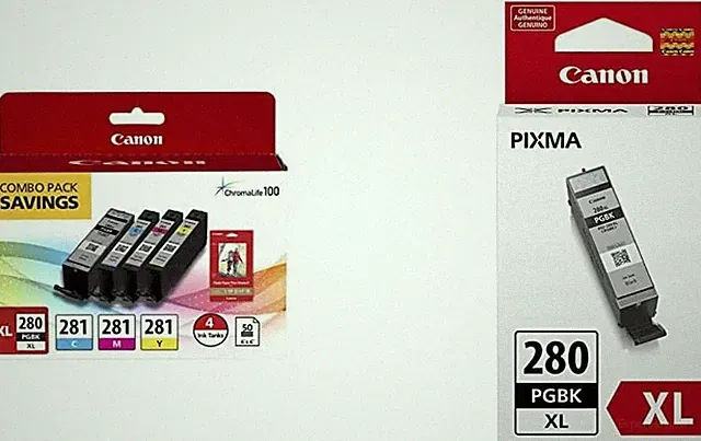 PGI-280XL PGBK/CLI-281CMY Ink and Photo Paper Bundle