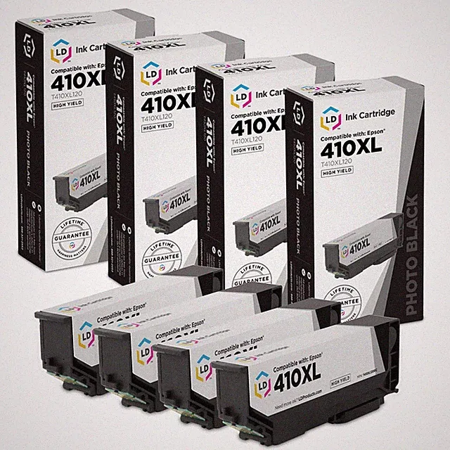 Replacement Epson T410XL120 Photo Black Ink Set of 4 for XP-530, XP-630, XP-640