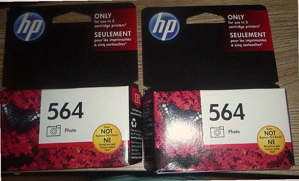 TWO HP 564 Photo Ink Cartridge CB317WN Genuine OEM Original New Sealed EXPIRED